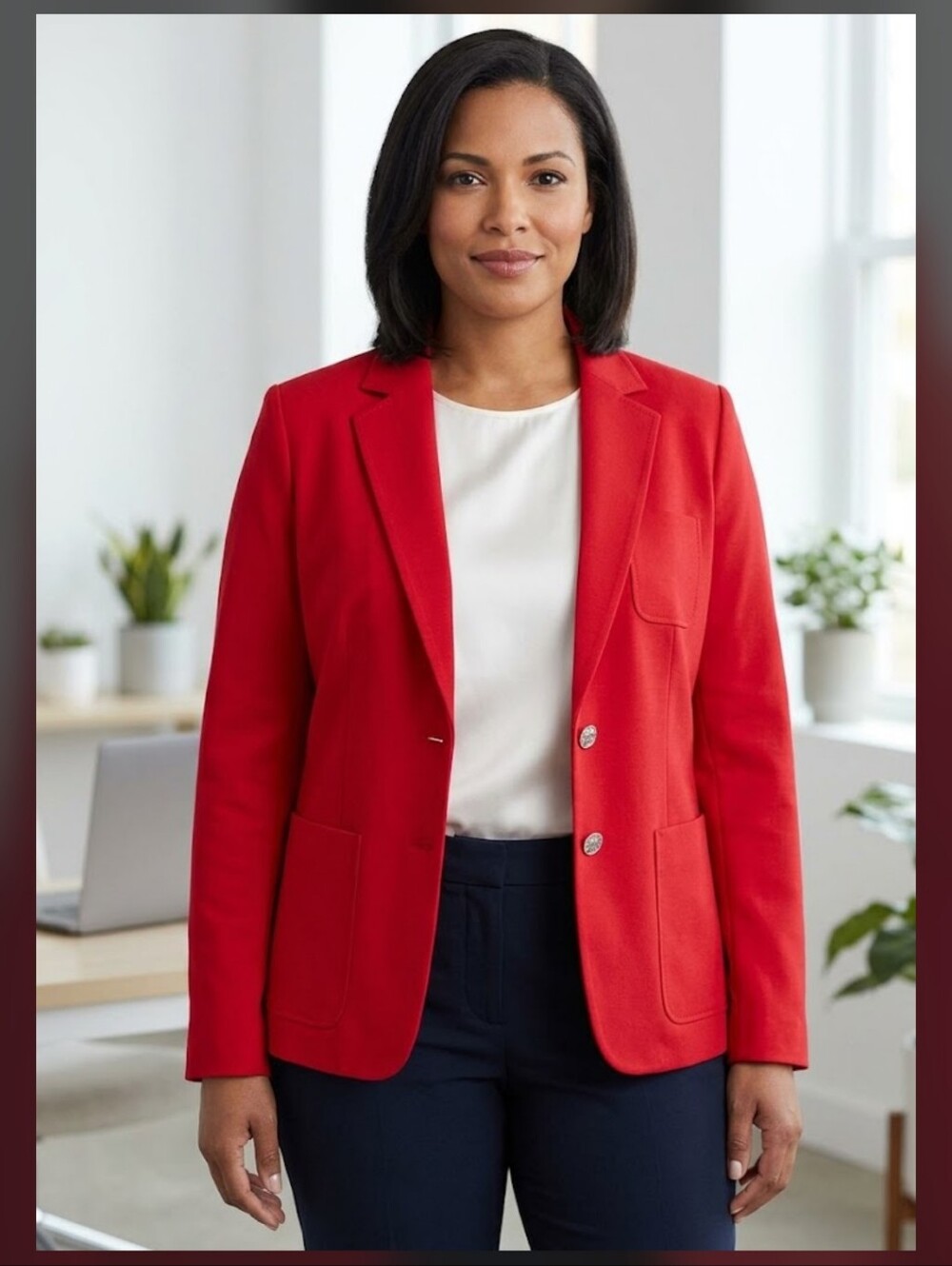 Tommy Hilfiger Blazer Jacket Red Two Button Size 12